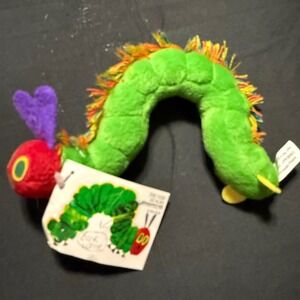 The Very Hungry Caterpillar Plush Eric Carle 2001 Philomel Books Green Toy NWT